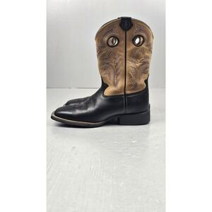 Tony‎ Lama Cowboy Boots Mens 10D. Leather Brown Black Western  RR1107 Ranch